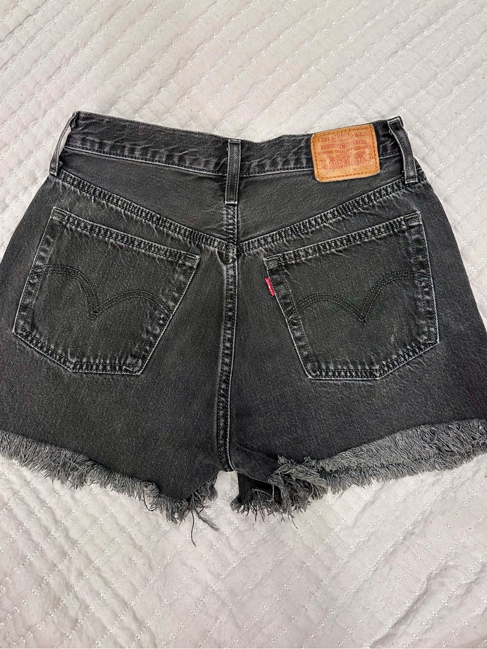 Levi's Black High-Rise Cutoff Denim Shorts